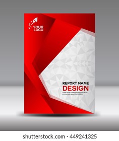 Red Cover design Annual report vector template illustration, booklet, poster, advertisement, magazine ads, book, business brochure flyer in A4, leaflet