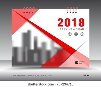 Red Cover Design for calendar 2018-2030 template, Cover desk calendar 2022, business brochure cover, flyer, Calendar cover, annual report, book, diary, booklet, advertisement, Red polygon background