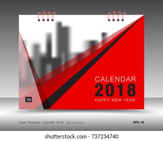 Red Cover Design for calendar 2018-2030 template, Cover desk calendar 2022, business brochure cover, flyer, Calendar cover, annual report, book, diary, booklet, advertisement, Red polygon background