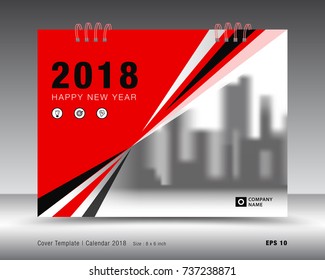 Red Cover Design for calendar 2018-2030 template, Cover desk calendar 2022, business brochure cover, flyer, Calendar cover, annual report, book, diary, booklet, advertisement, Red polygon background