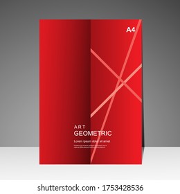 Red cover design modern. Annual report. Brochure template, Poster, catalog. Simple Flyer promotion. magazine. Vector illustration