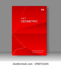 Red cover design modern. Annual report. Brochure template, Poster, catalog. Simple Flyer promotion. magazine. Vector illustration