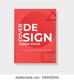 Red cover design template with geometric shapes for presentation, brochure, catalog, poster, book, magazine etc.