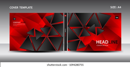 Red Cover design template for magazine, ads, presentation, annual report, book, leaflet, poster, catalog, printing media, newsletter, business brochure flyer, Horizontal layout vector. A4