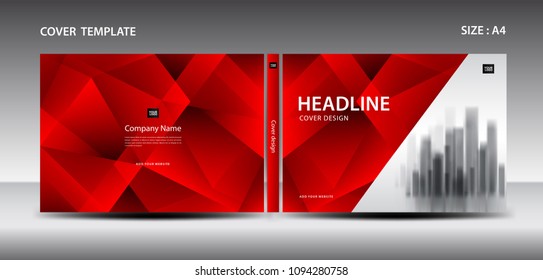 Red Cover design template for magazine, ads, presentation, annual report, book, leaflet, poster, catalog, printing media, newsletter, business brochure flyer, Horizontal layout vector. A4