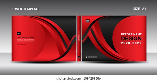 Red Cover design template for magazine, ads, presentation, annual report, book, leaflet, poster, catalog, printing media, newsletter, business brochure flyer, Horizontal layout vector. A4