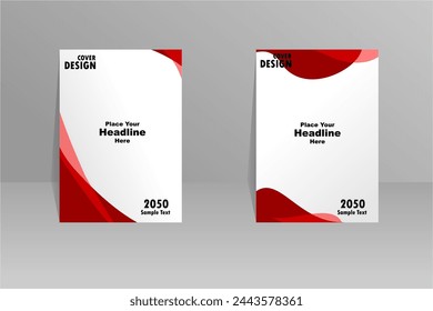 Red cover design, vector template brochure, flyer, magazine, presentation