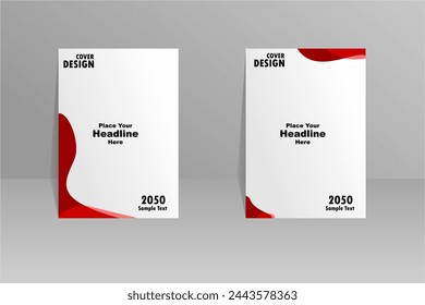 Red cover design, vector template brochure, flyer, magazine, presentation
