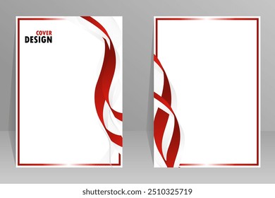 Red cover design, vector template brochure, flyer, magazine, presentation