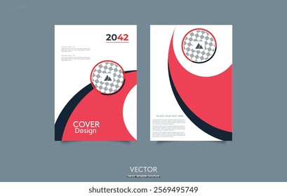 Red cover modern abstract cover book Brochure template, design, annual report, magazine and flyer layout Vector a4