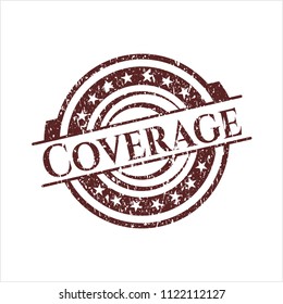 Red Coverage distressed grunge stamp