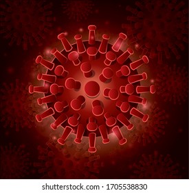 red covid 19 virus design of 2019 ncov cov coronavirus infection corona epidemic disease symptoms and medical theme Vector illustration