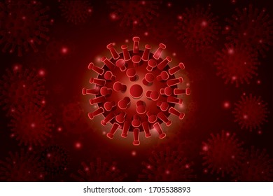 red covid 19 virus design of 2019 ncov cov coronavirus infection corona epidemic disease symptoms and medical theme Vector illustration