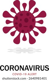 Red Covid Alert. Red Corona Alert. Modern coronavirus COVID-19 alert design in bold red style. Suitable for health campaigns, pandemic alerts, virus awareness graphics, and medical presentations.