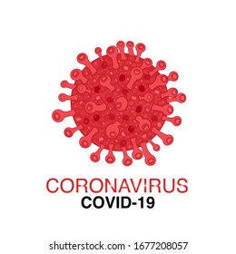 Red covid-19 and Corona virus infection vector with coronavirus text banner with white background. Virus corona microbe vector. Corona virus sign disense outbreak design template