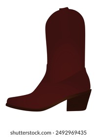 Red cowboy boot. vector illustration