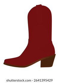 	
Red cowboy boot. vector illustration	