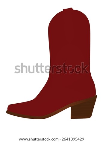 	
Red cowboy boot. vector illustration	