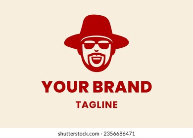 red cowboy head logo design. A bold red cowboy logo that radiates confidence and style. Perfect for bars, fashion brands, or entertainment ventures aiming to stand out with a modern Western touch.