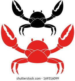 Red crab. Abstract crabs on white background. EPS 10. Vector illustration