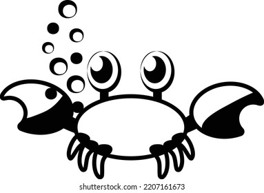 Red Crab with bubble Concept, seafood vector icon design, Aquascaping creature symbol, Aquarium pet Sign, Underwater animal stock illustration