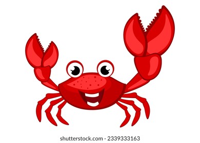 red crab cartoon character. vector illustration