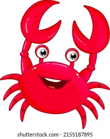 Red crab in cartoon design illustration