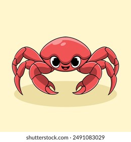 RED CRAB CARTOON VECTOR ILLUSTRATION