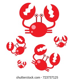 Red Crab Cartoon Vector Illustration