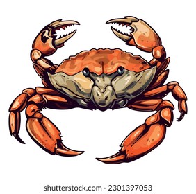 red crab design over white