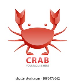 Red Crab gradient logo concept. seafood icon design concept vector.