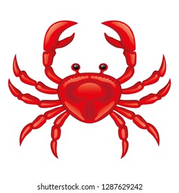 Red crab icon on a white background.