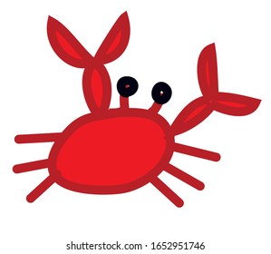 Red crab icon. vector illustration