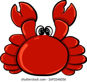 Red crab, illustration, vector on white background
