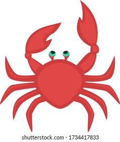 Red crab, illustration, vector on white background