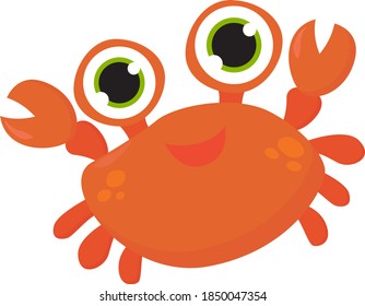 Red crab, illustration, vector on white background