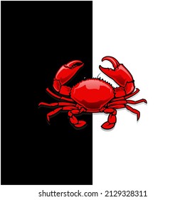 red crab illustration vector template