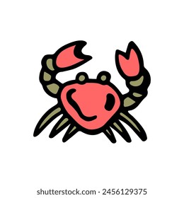 Red crab, isolated white background