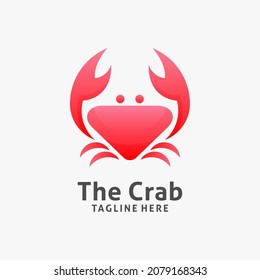 Red crab logo design illustration