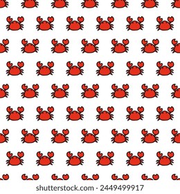 Red Crab Marine Parade Dance Vector Pattern can be use for background and apparel design