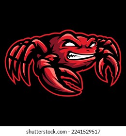 red crab mascot logo design vector with concept style for badge