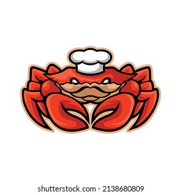 Red crab mascot logo for your brand design