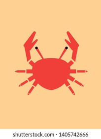 Red crab on light background