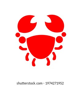 red crab on white background vector flat illustration