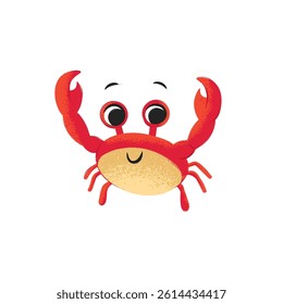 red crab on white background