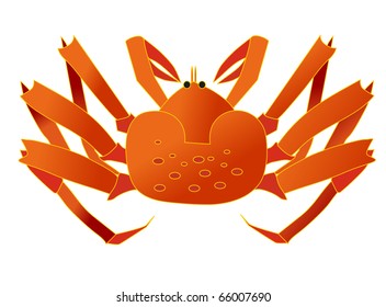 red crab on white background