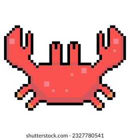 red crab pixel art illustration 
