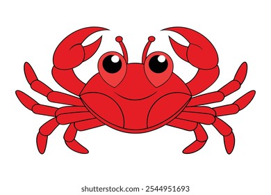 Eine rote Krabbe Silhouette, Vektorgrafik auf weißem Hintergrund 
