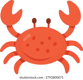 Red Crab Summer Beach Character Illustration