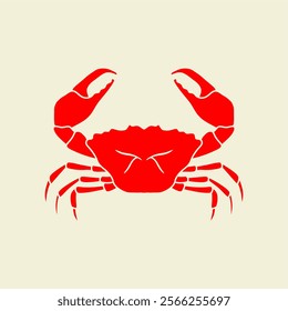 red crab symbol vector illustration isolated on color background. can use for seafood restaurant, culinary, farm label